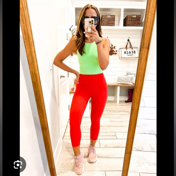 ❤️‍🔥SOLD❤️‍🔥 Lululemon Align Love Red High Rise Crop Legging 23” - Picture 2 of 6